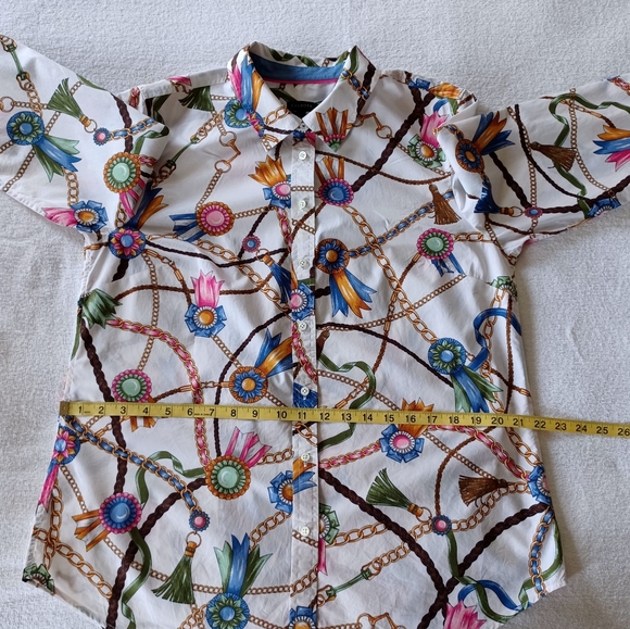 TALBOTS Classic Cotton Shirt - Links & Ribbons, size L - Picture 10 of 15